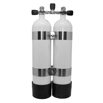 Faber steel twin cylinder set with manifold and bands