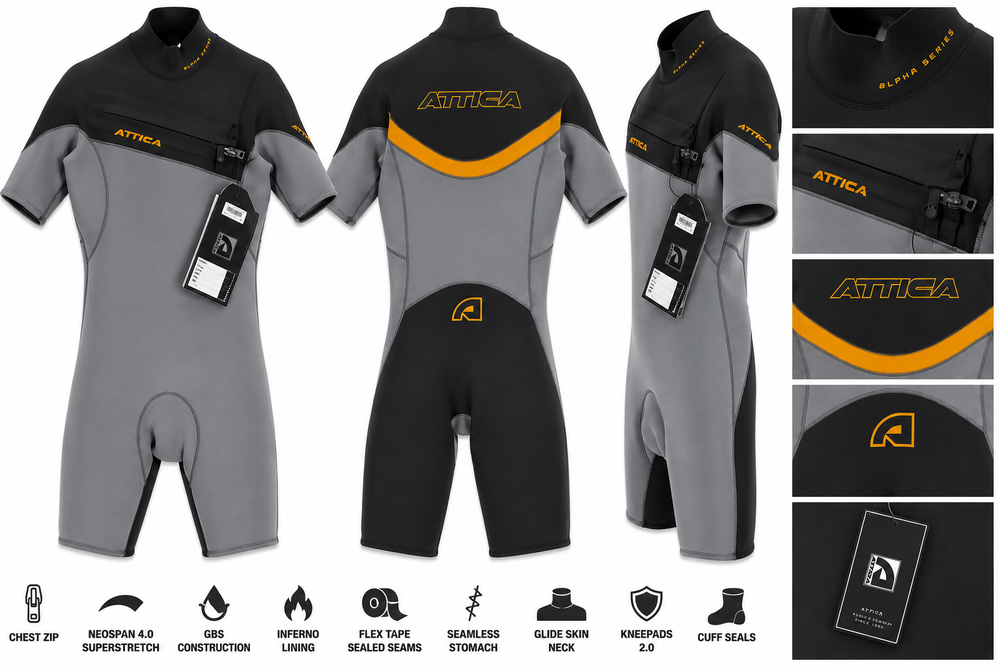 Attica Alpha 2/2mm Short Sleeve Springsuit (Clearance)