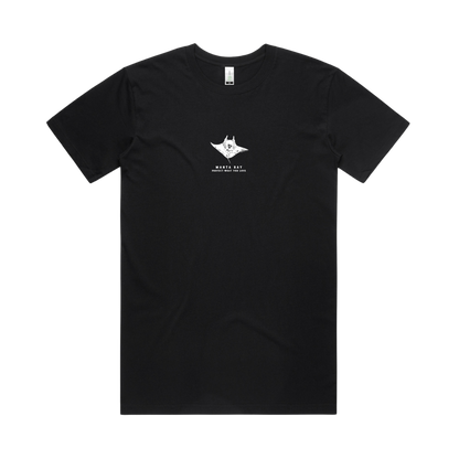 Protect What You Love Manta Ray Tee — Black, front view