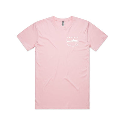Protect What You Love Classic Tiger Shark Tee — Pink, front view