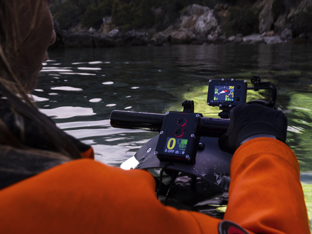 Seacraft ENC3 navigation console mounted on a DPV