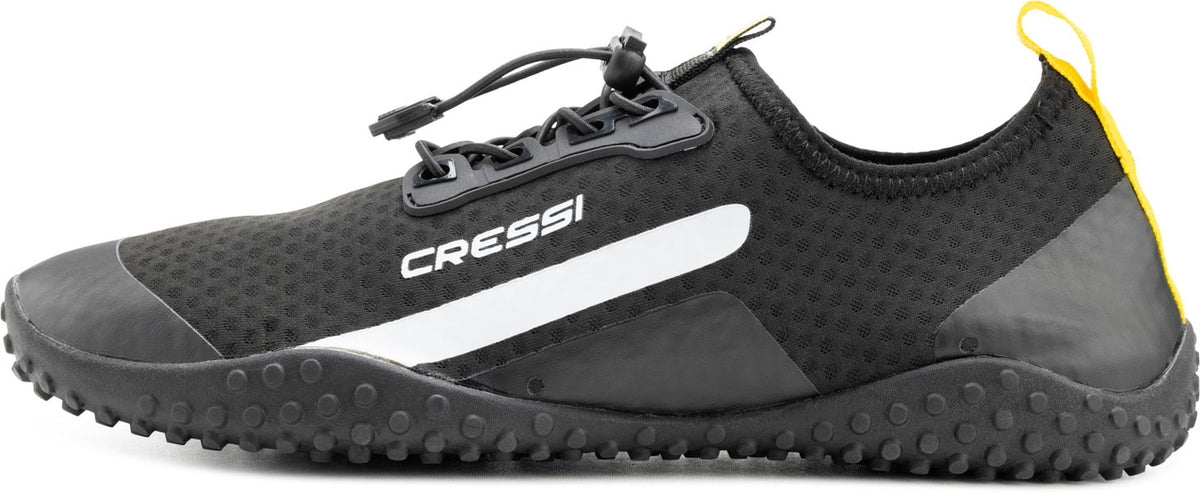 Side view of Cressi Sonar Shoes in Black and Yellow