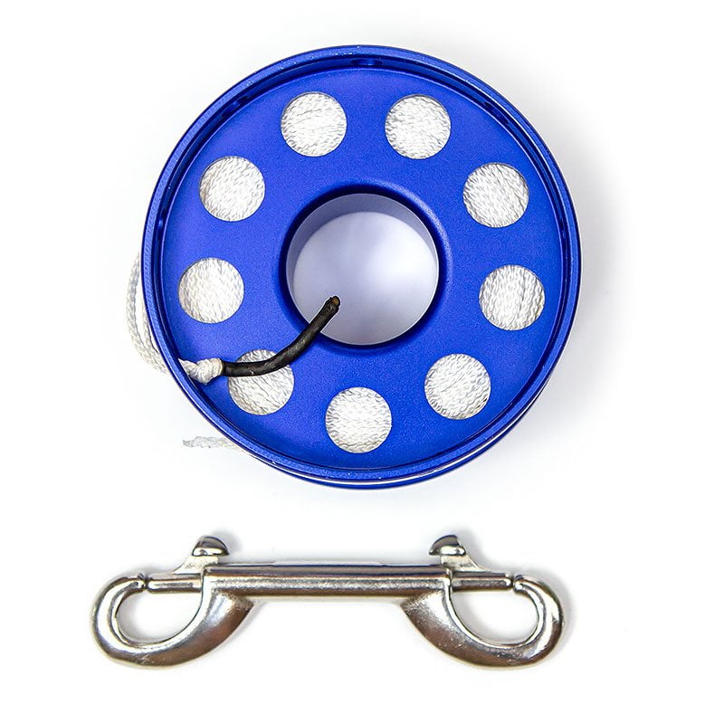 Razor blue Safety Spool top view showing edge holes and double ender
