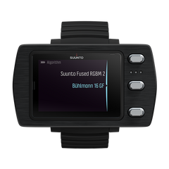 Suunto EON Steel Black showing Bühlmann dive screen