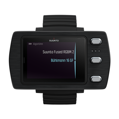 Suunto EON Steel Black showing Bühlmann dive screen