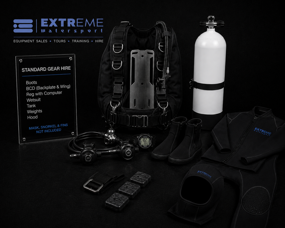 Standard scuba diving rental equipment near Melbourne