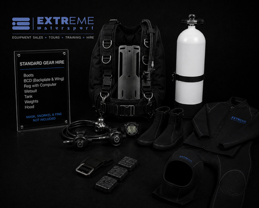 Standard scuba diving rental equipment near Melbourne