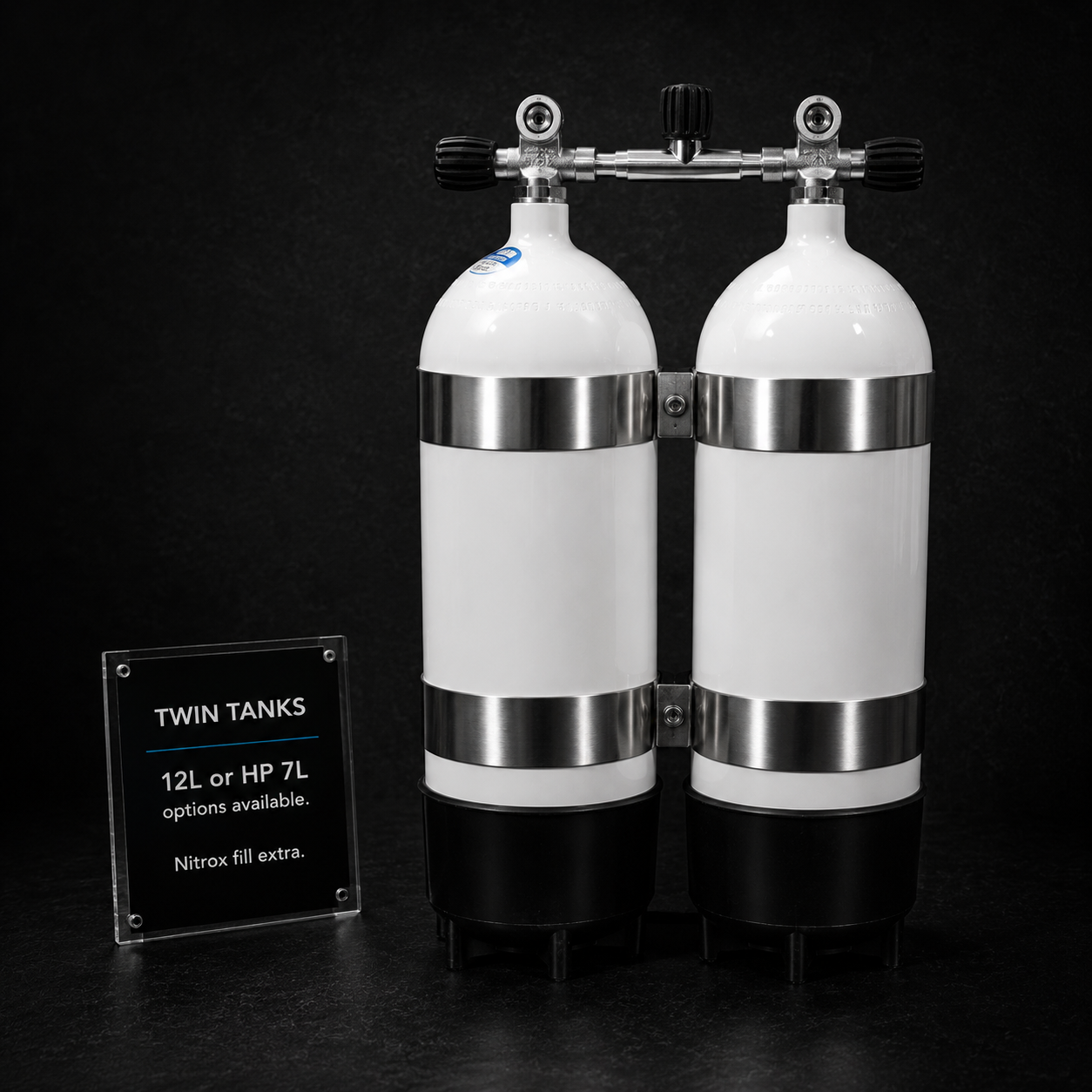 Twin scuba tanks for technical diving hire in Melbourne